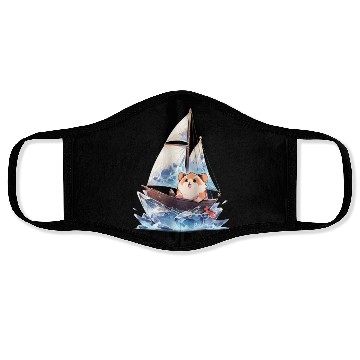 Discover Ice Sailing Hamster Ice Sailor Ice Boating Face Masks