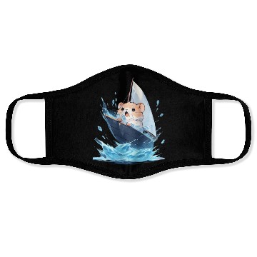 Discover Ice Sailing Hamster Ice Sailor Ice Boating Face Masks