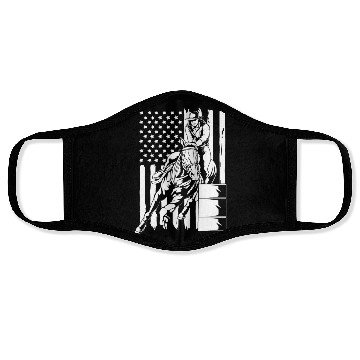 Discover 4th Of July Cowgirl Barrel Racing American Flag Face Masks