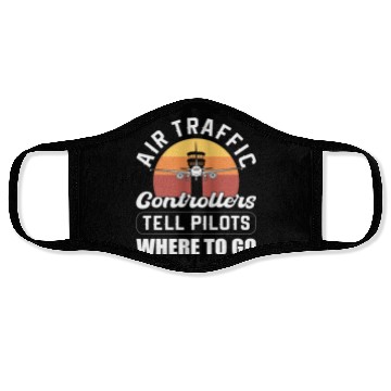 Discover Airplane Airfield Aviation Air Traffic Controller Face Masks