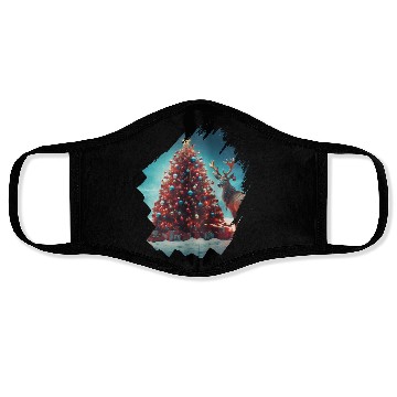 Discover Christmas tree Christmas Reindeer Face Masks