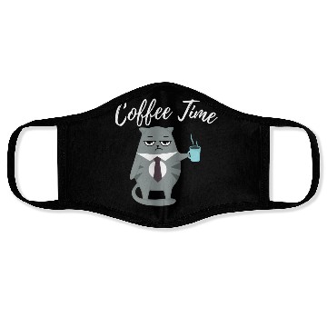 Discover Coffee Time Gift For Cat Lover Face Masks