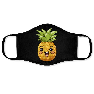 Discover Cute Funny Pineapple Summer Kawaii Gift Face Masks