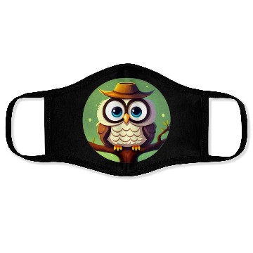Discover Owl in a hat Face Masks