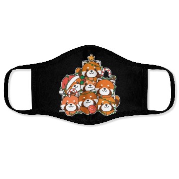 Discover Red Panda Christmas Tree Funny Animal Face Masks