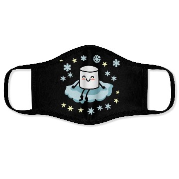 Discover Marshmallow on a Cloud and it is Snowing V2 Face Masks