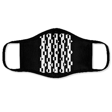 Discover Geometric Shapes Black And White Pattern Face Masks