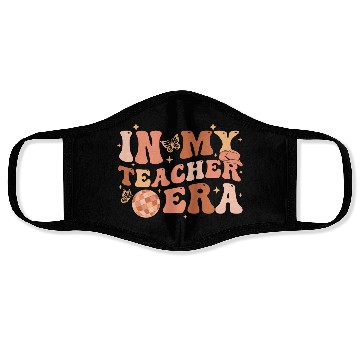 Discover In My Teacher Era Teaching Back To School Groovy Face Masks