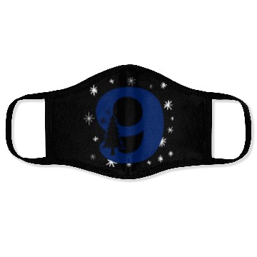 Discover 9 White Christmas Stars - Blue Number Nine Face Masks