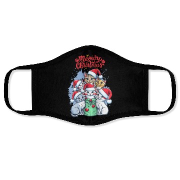 Discover Meowy Christmas Face Masks, Cat Lover Face Masks, Christmas