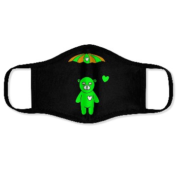 Discover Teddy Bear - The Green Skydiver Face Masks