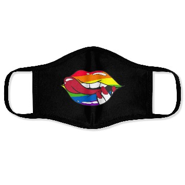 Discover LGBTQ Rainbow Pride Flag Funny Sexy Lips Face Masks