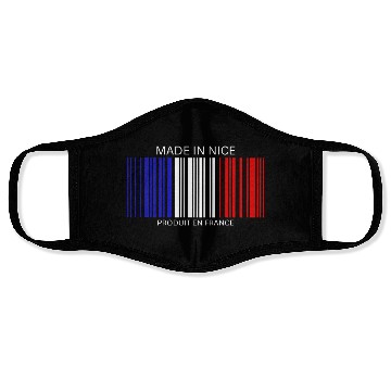 Discover Nice Barcode France Flag for French People Face Masks
