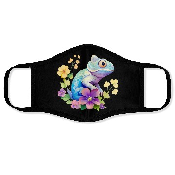 Discover Cute Chameleon for Lizard Pet Lover Face Masks