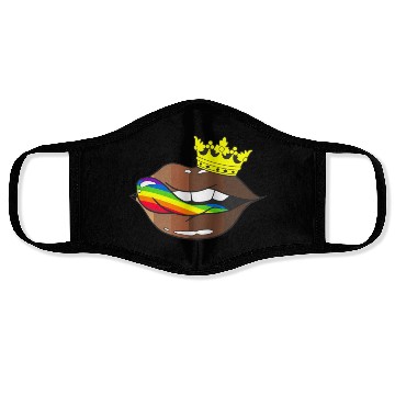 Discover LGBTQ Rainbow Black Pride Crown Melanin Lips Face Masks