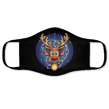 Discover Christmas Deer - Spread Holiday Cheer! Face Masks