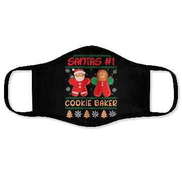 Discover Santa's Number 1 Cookie Baker Christmas Baking Face Masks