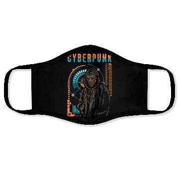Discover Cyborg Android Synthwave Scifi Face Masks
