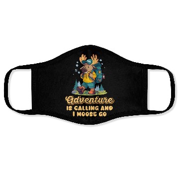 Discover Adventure Is Calling Youth Cute Moose Face Masks