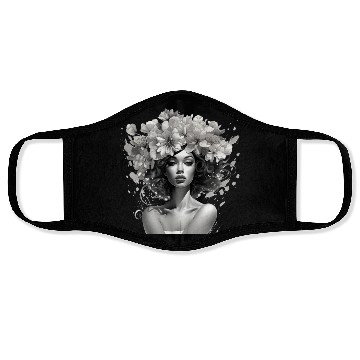 Discover Woman with flowers on her head Face Masks