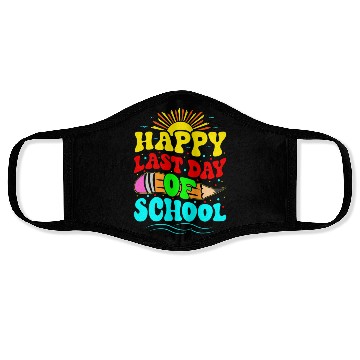 Discover Happy Last Day Of School Teacher Students Groovy Face Masks