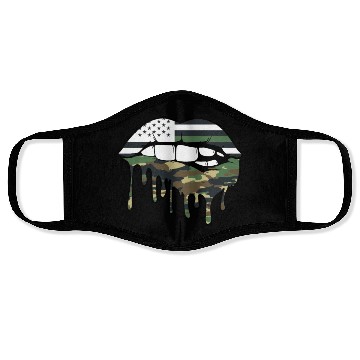 Discover US Military Dripping Lip Biting Bullet Army First Face Masks