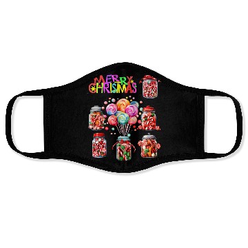 Discover Merry Christmas Sweet Candy Canes Face Masks