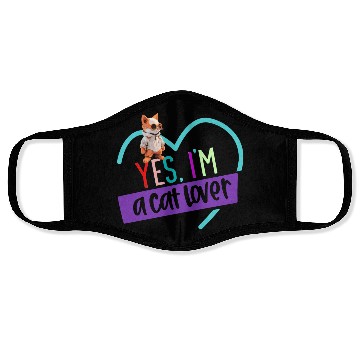 Discover YES, I'M A CAT LOVER, cat, space cat, Pet lovers Face Masks