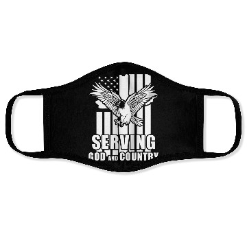 Discover Inspiring Christian Quote US Flag Eagle Patriotic Face Masks