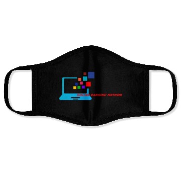 Discover online computer earning logo Face Masks