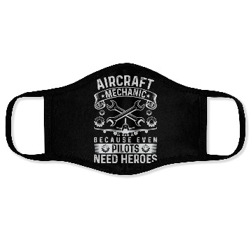 Discover Airplane Mechanic Funny Aviation Technician Face Masks
