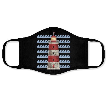 Discover Sea Waves Ocean Gift Lighthouse Face Masks