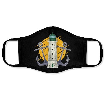 Discover Full moon ship anchor gift lighthouse Face Masks