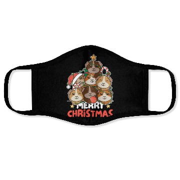 Discover Guinea Pig Christmas Tree Merry Christmas Face Masks