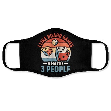 Discover I Like Board Games & Maybe 3 People Nerd Gamer Tab Face Masks