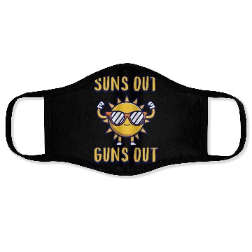 Discover Suns Out Guns Out! Funny Sun Cartoon Face Masks