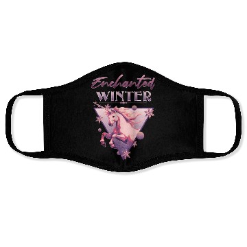 Discover Enchanted Winter 80s Retro Lilac Unicorn Face Masks