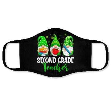 Discover Cute Gnomes 2Nd Grade Teacher Squad St Patrick Face Masks