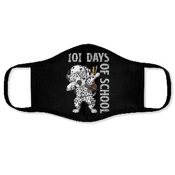 Discover Dabbing 101 Days School Dalmatian Student Teacher Face Masks