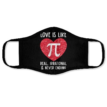 Discover Pi Real Irrational Math Teacher Valentines Day Face Masks