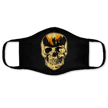 Discover Hiking Hike Skull Skull Nature Face Masks