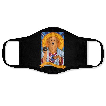 Discover Saint Golden Retriever Face Masks