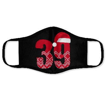 Discover 39th Xmas Bday Celebration - Number Thirty Nine Face Masks