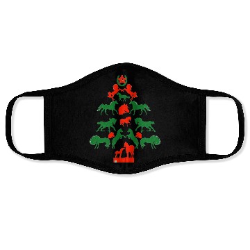 Discover Horse Christmas Tree in Red and Green Face Masks
