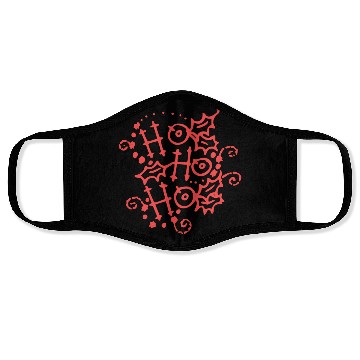 Discover Christmas Typography Holly Ho Ho Ho Face Masks