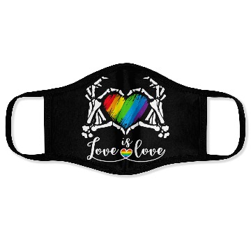 Discover Rainbow Skeleton Heart Love Is Love Lgbt Gay Face Masks