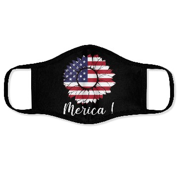 Discover Merica Sunflower Usa Flag Face Masks