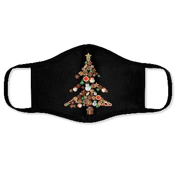Discover Gingerbread Christmas Tree Cookie Costume Decor Face Masks