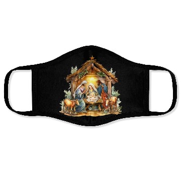 Discover Nativity scene with Mary Joseph Baby Jesus Face Masks