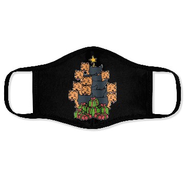 Discover Yorkie Christmas Tree Holiday Person Gift Face Masks